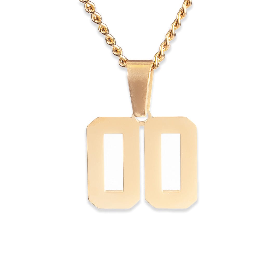 Number Pendant Necklace - Gold