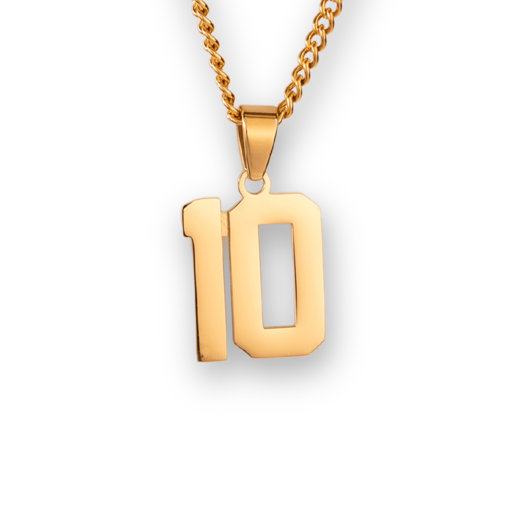 Number Pendant Necklace - Gold
