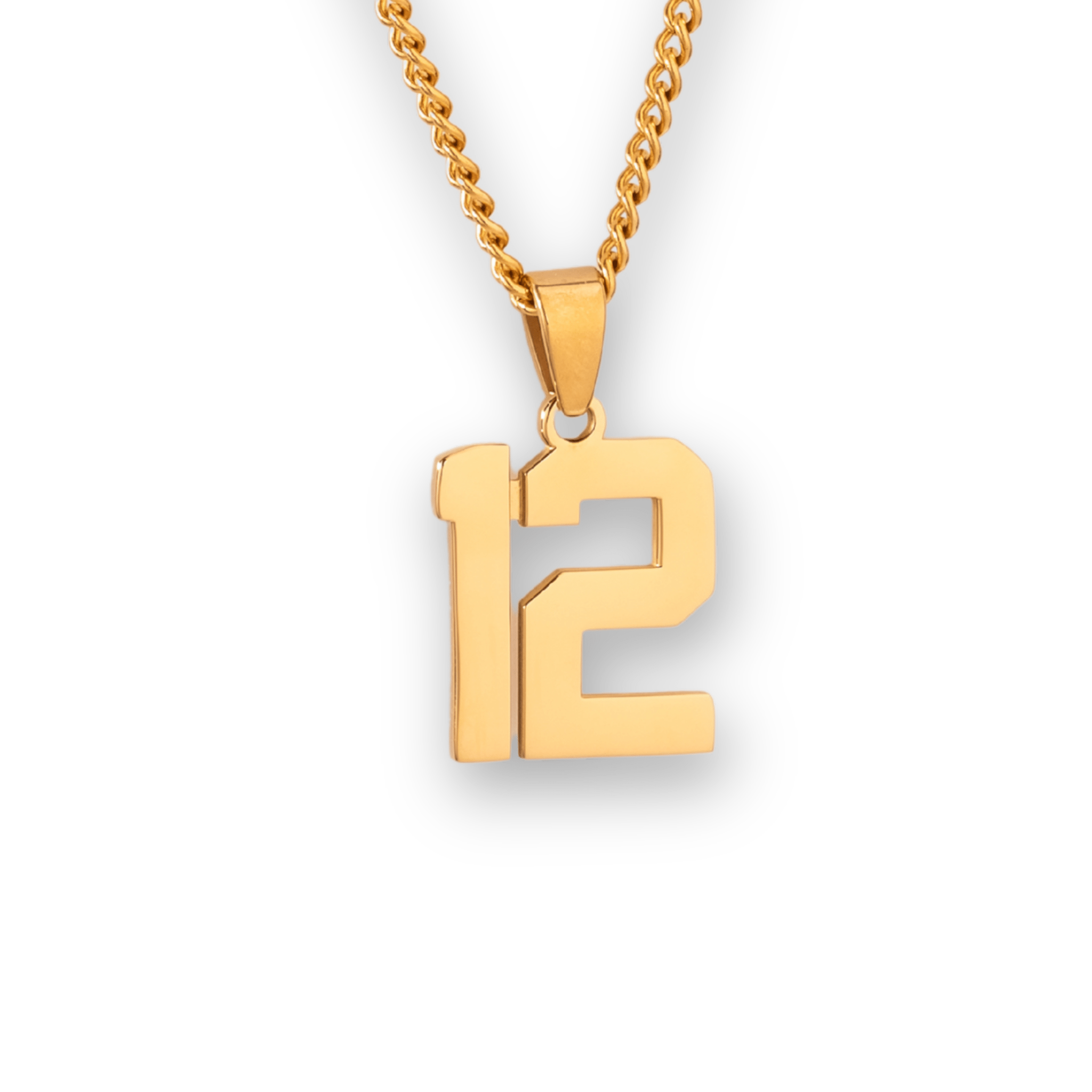Number Pendant Necklace - Gold