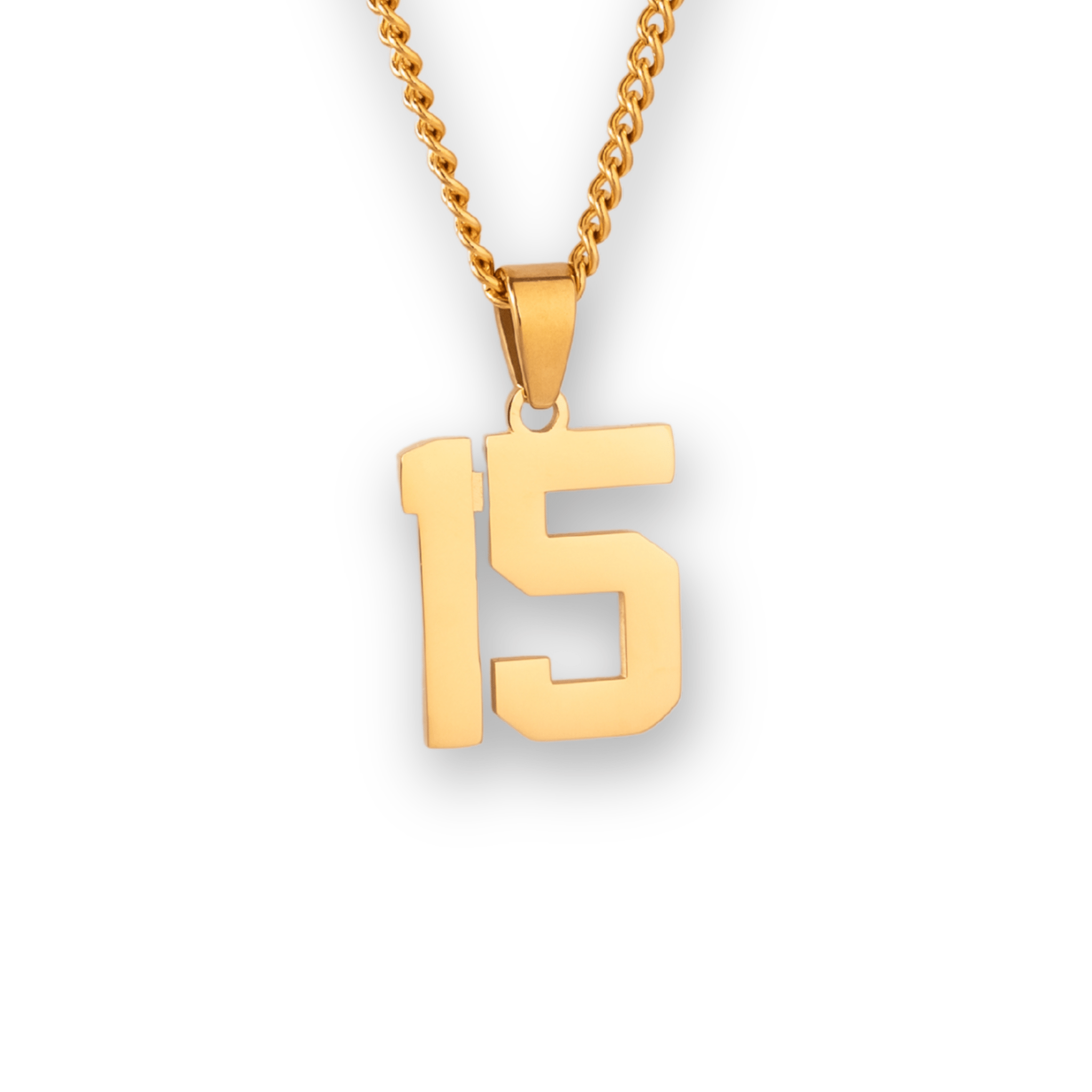 Number Pendant Necklace - Gold
