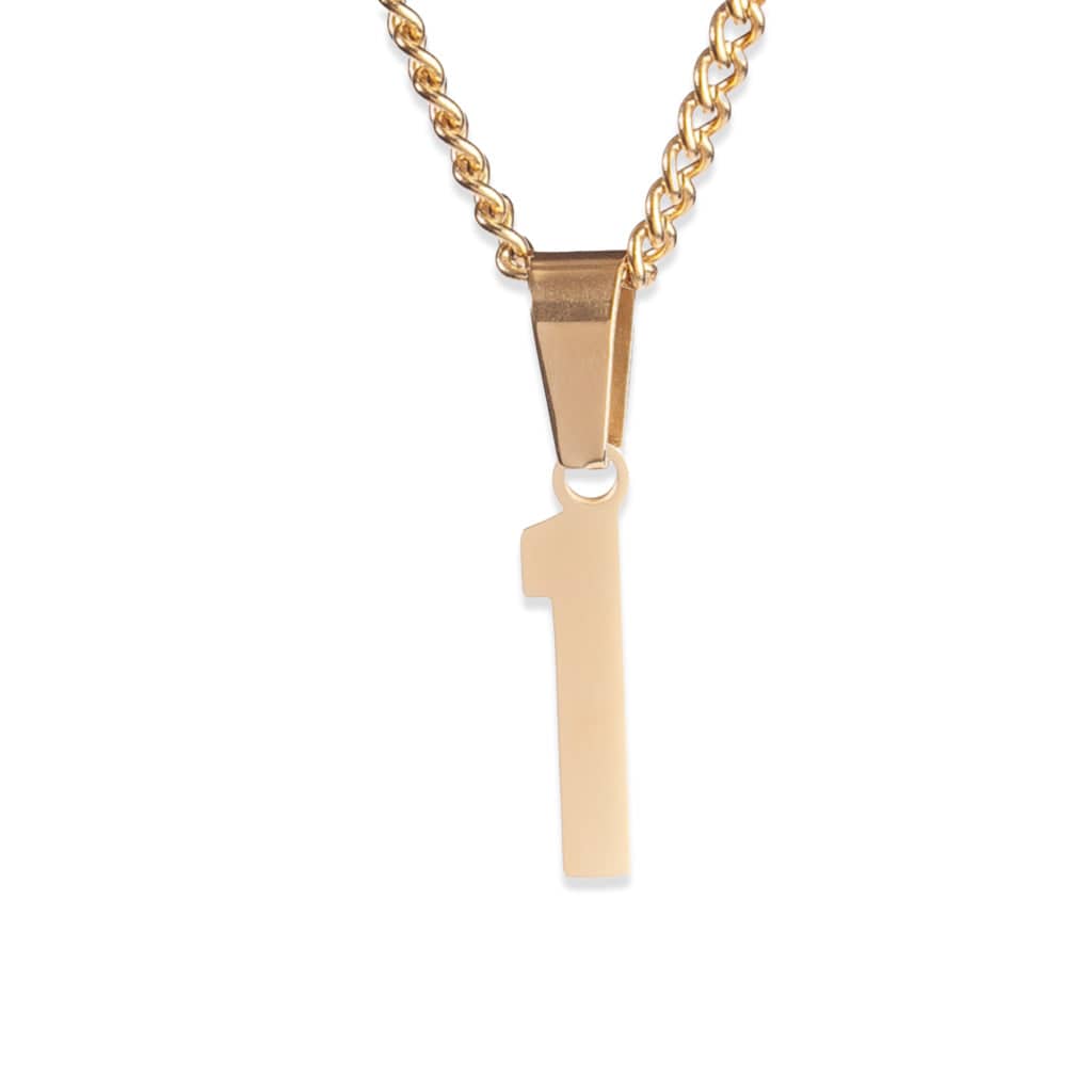 Number Pendant Necklace - Gold