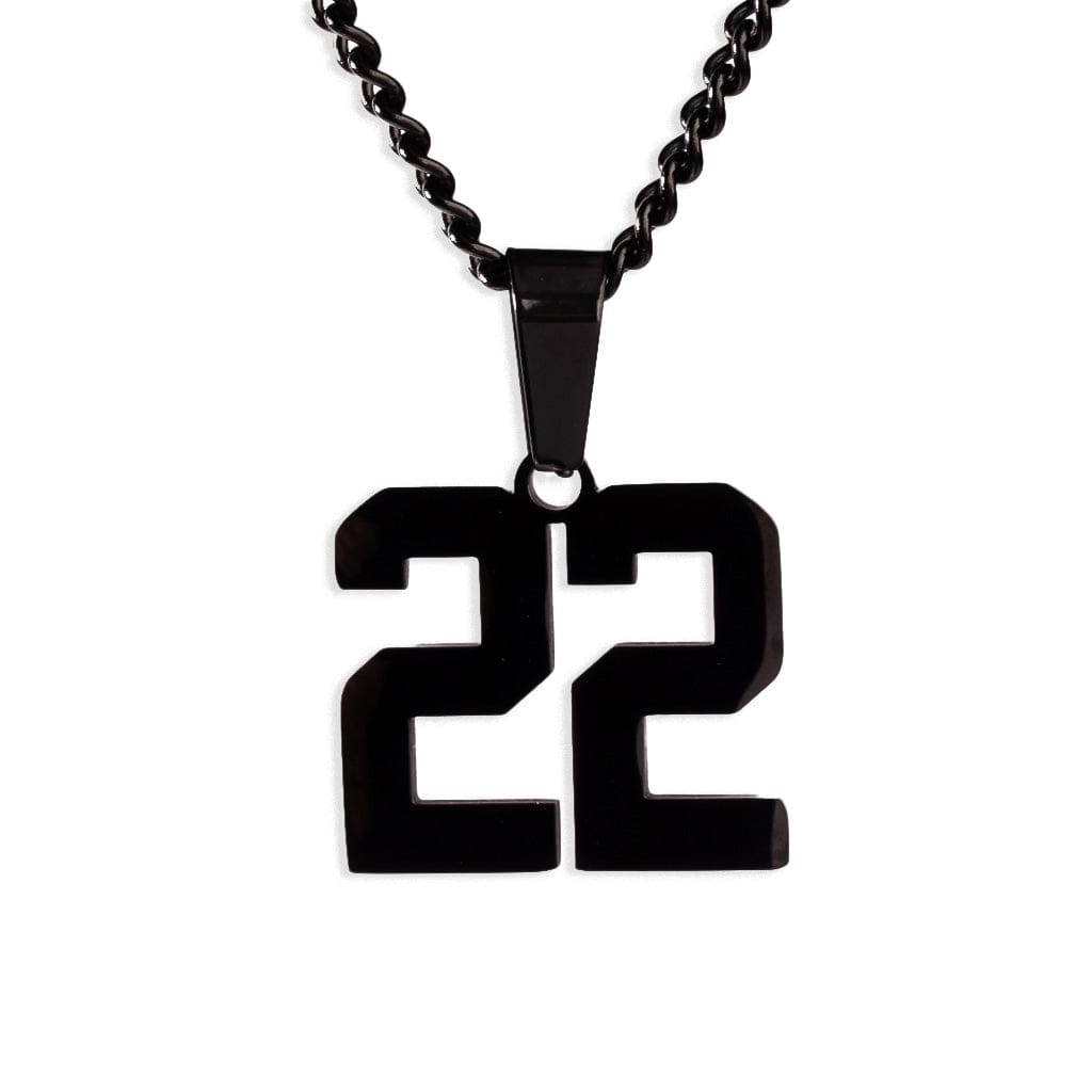 Number Pendant Necklace - Black
