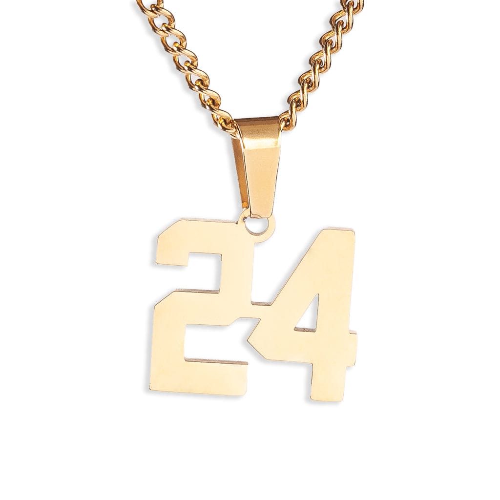 Number Pendant Necklace - Gold