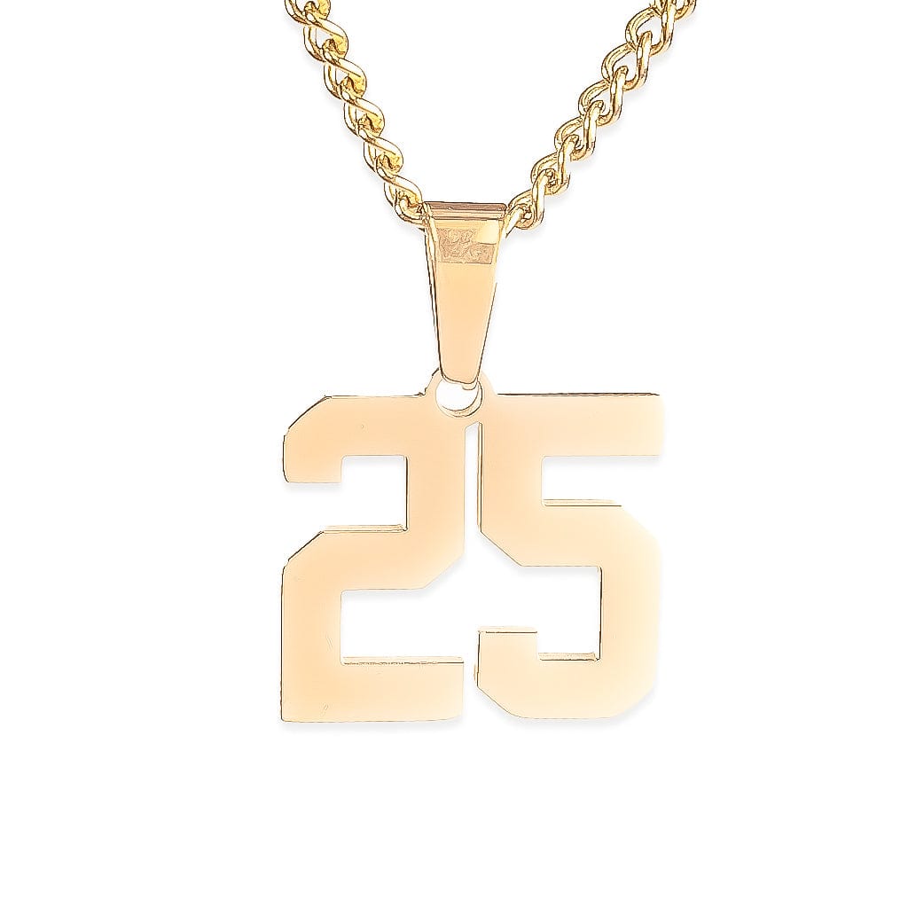 Number Pendant Necklace - Gold