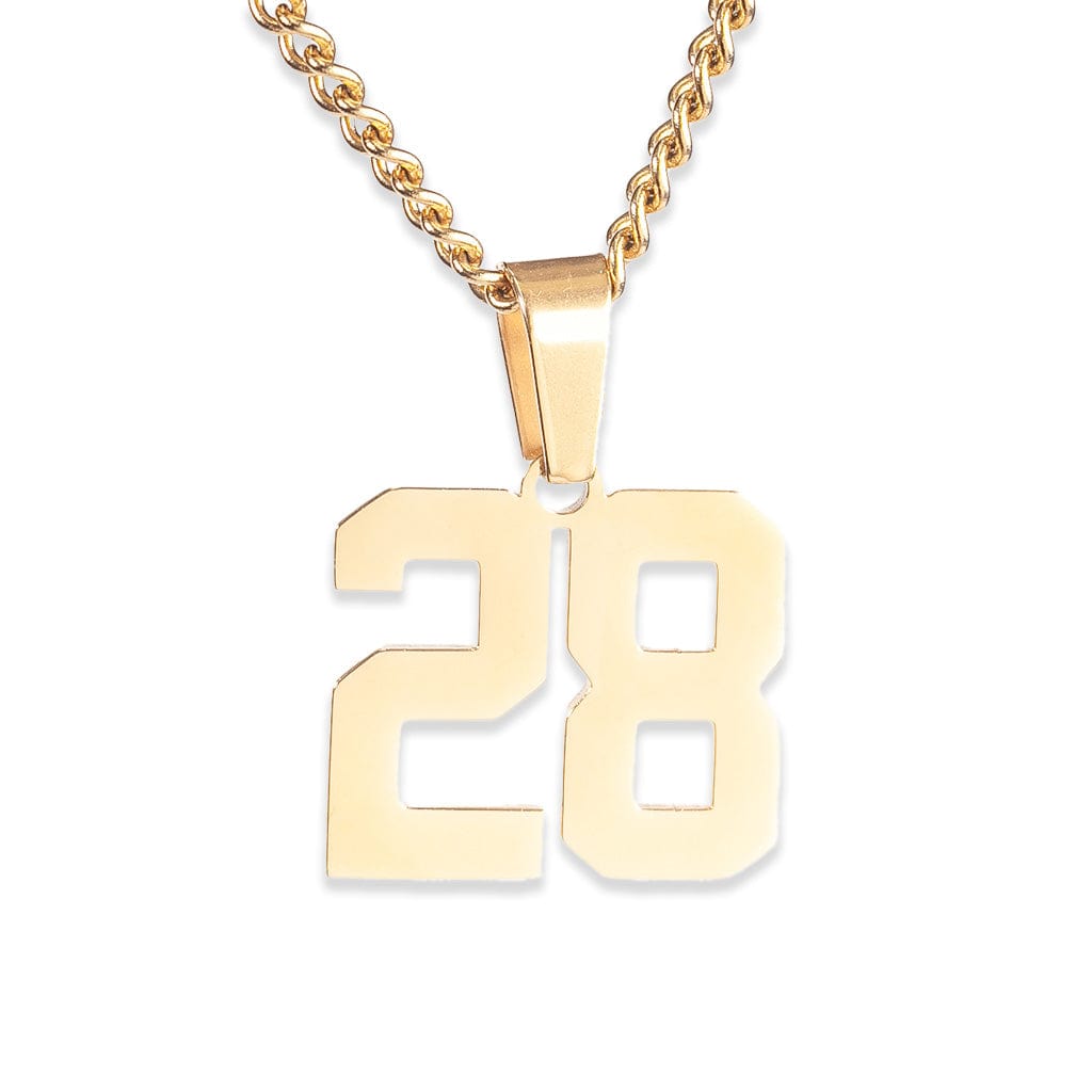 Number Pendant Necklace - Gold