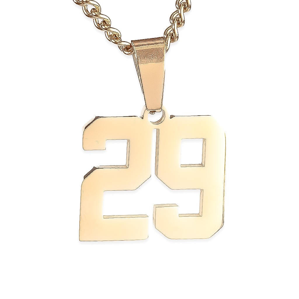 Number Pendant Necklace - Gold