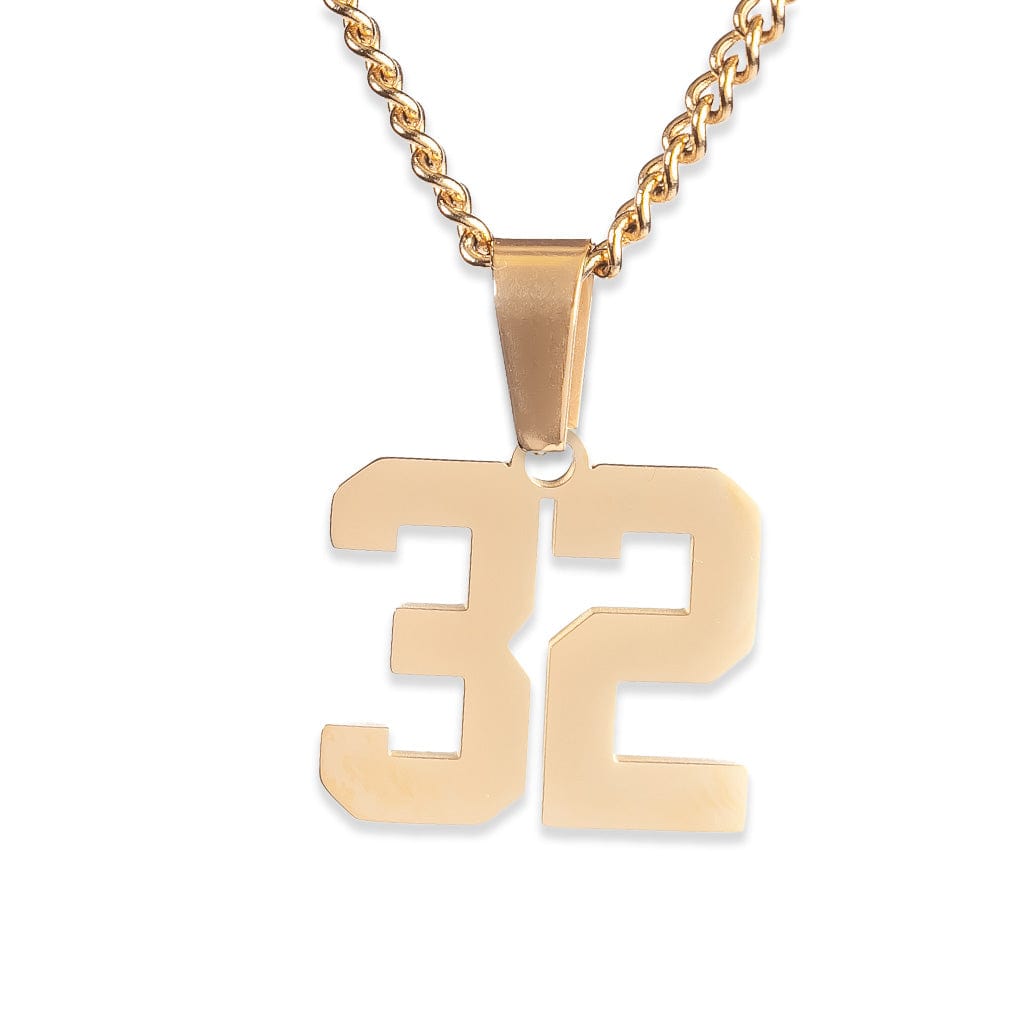 Number Pendant Necklace - Gold