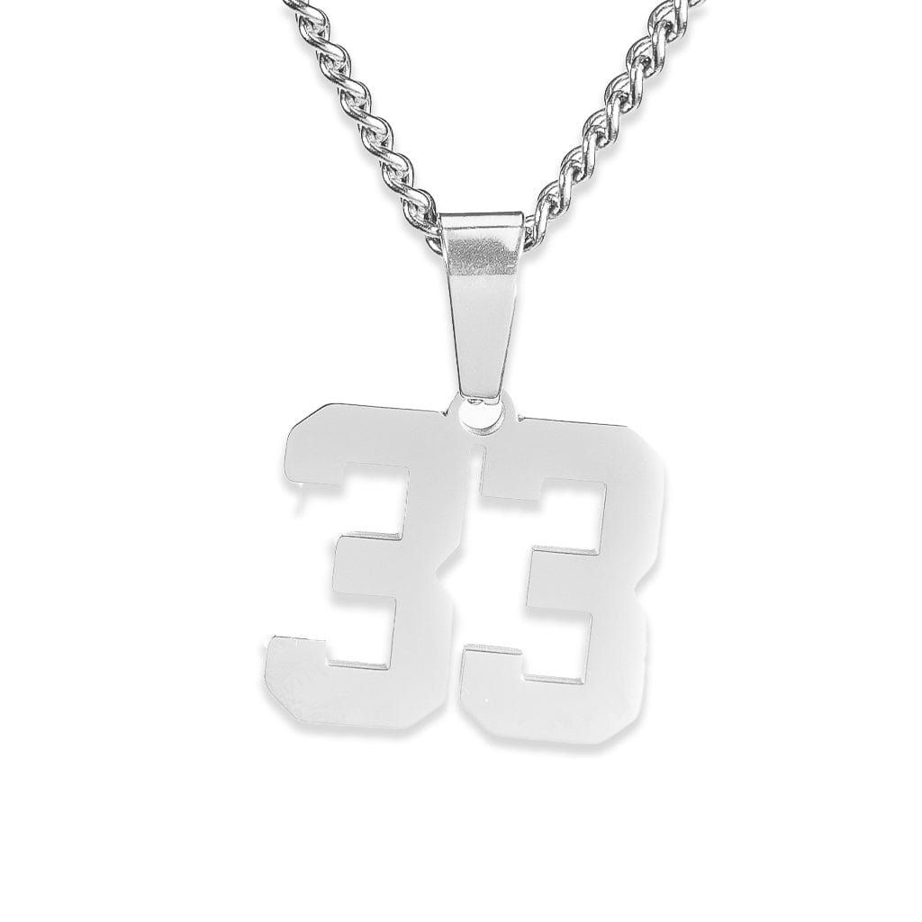 Number Pendant Necklace - Silver