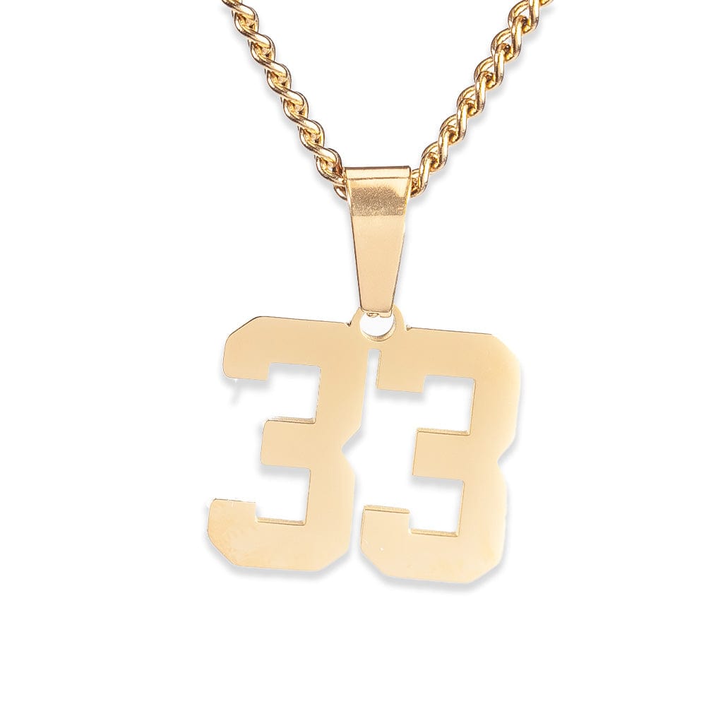 Number Pendant Necklace - Gold