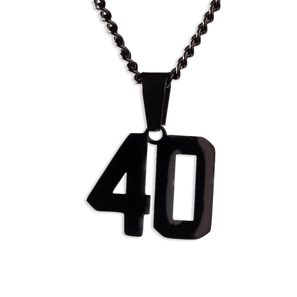 Number Pendant Necklace - Black