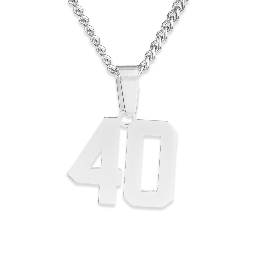Number Pendant Necklace - Silver