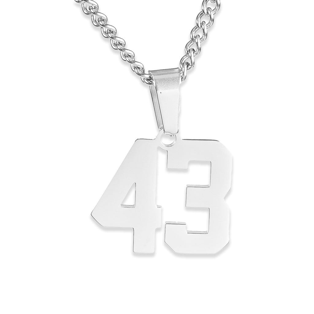 Number Pendant Necklace - Silver