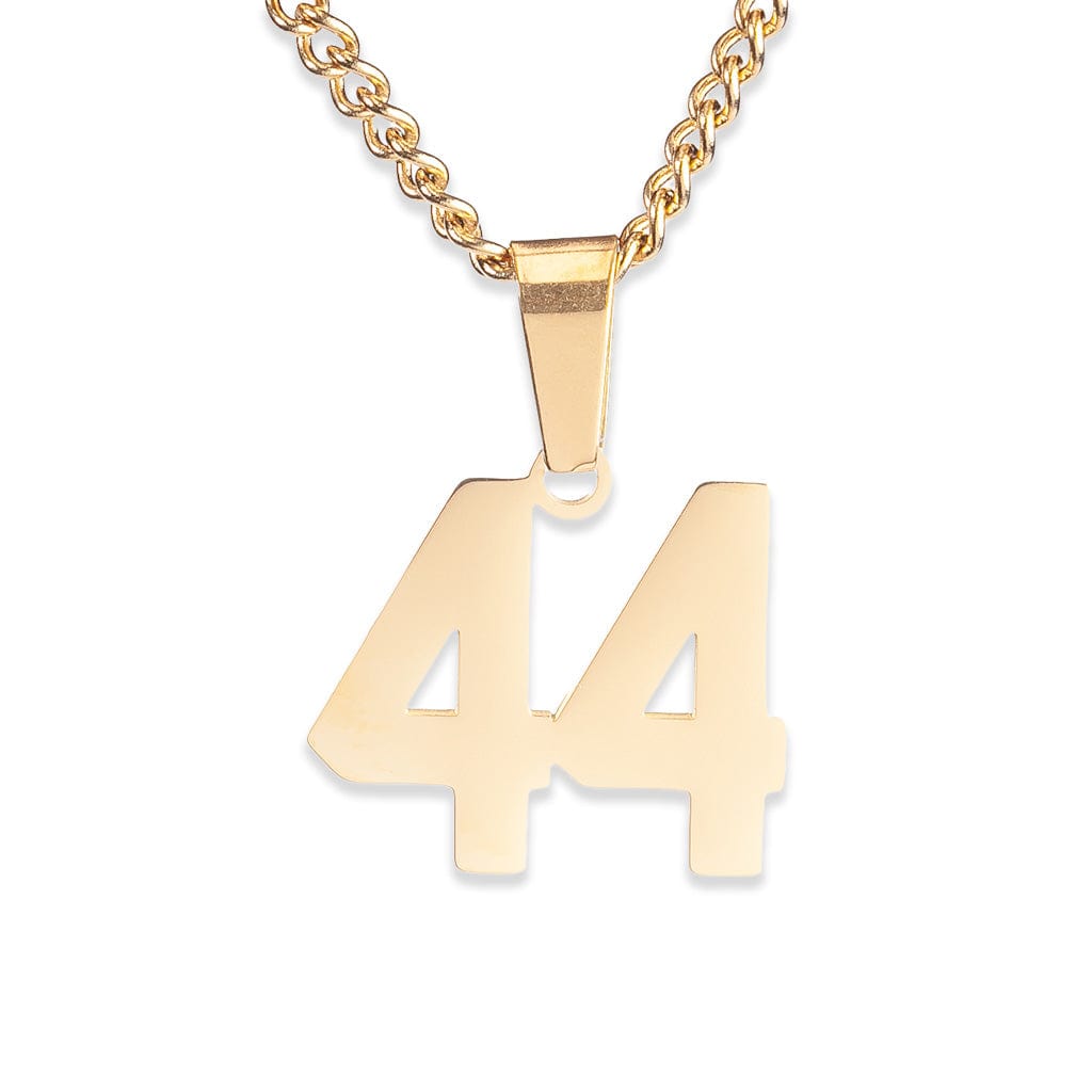 Number Pendant Necklace - Gold