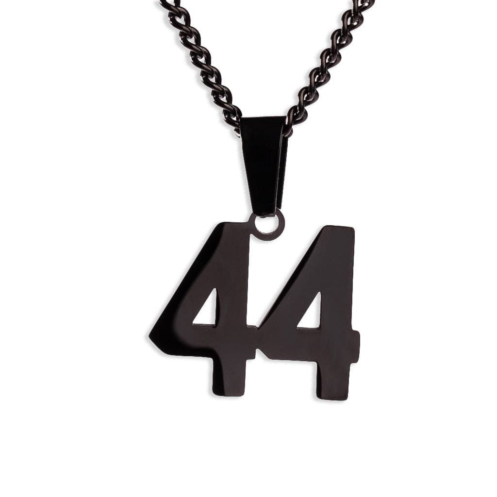 Number Pendant Necklace - Black