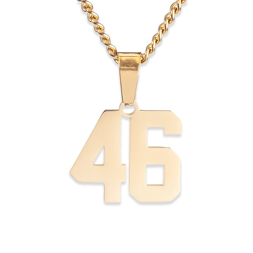 Number Pendant Necklace - Gold