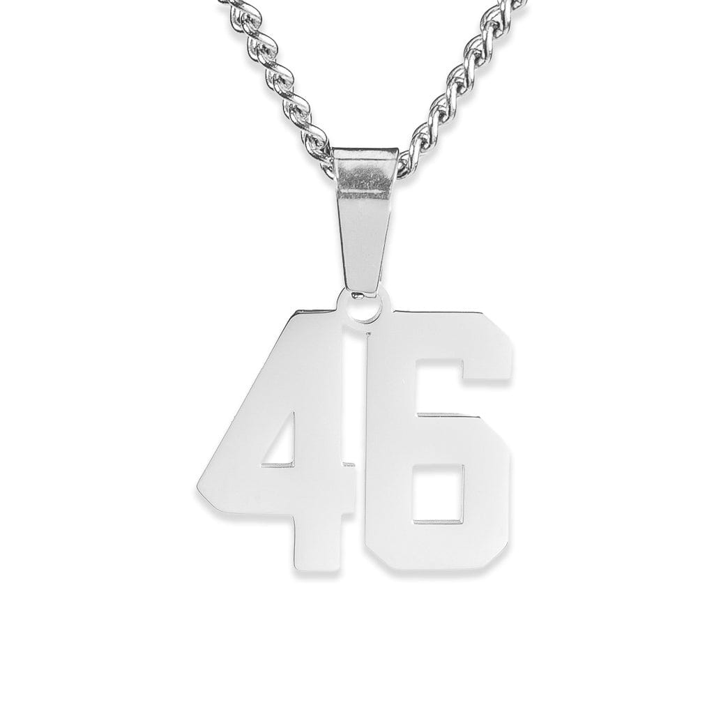 Number Pendant Necklace - Silver