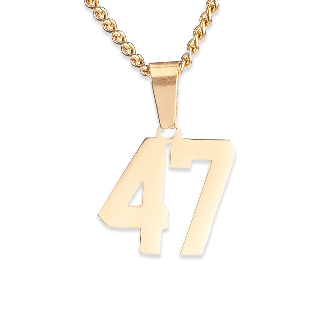 Number Pendant Necklace - Gold