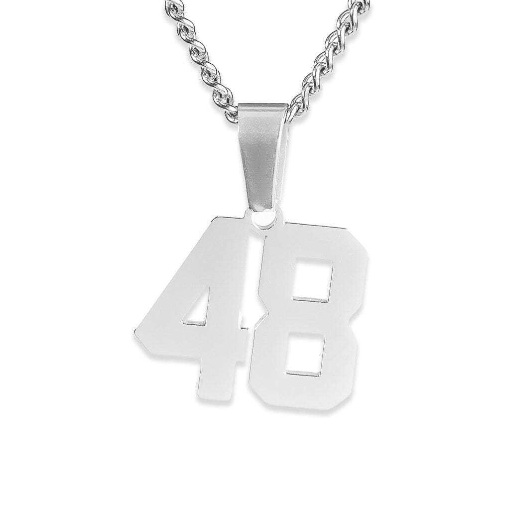 Number Pendant Necklace - Silver
