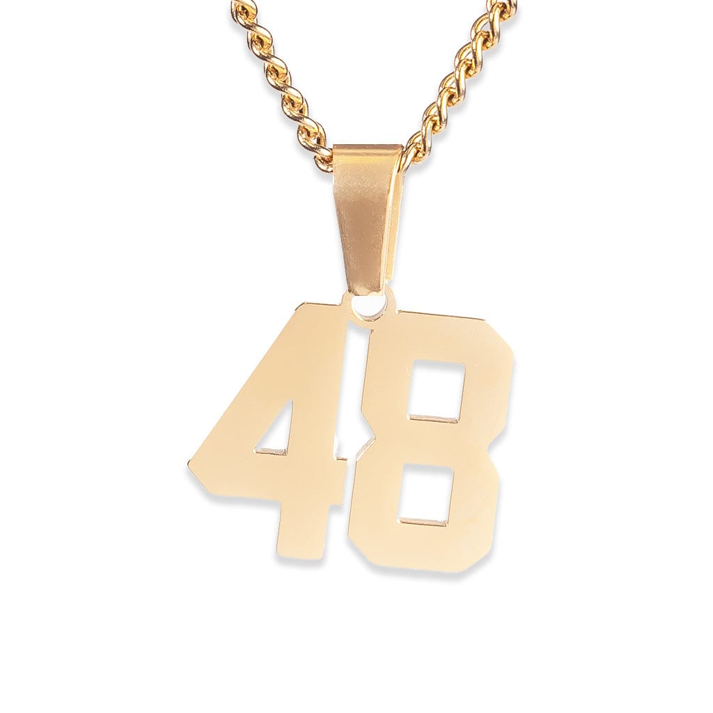 Number Pendant Necklace - Gold