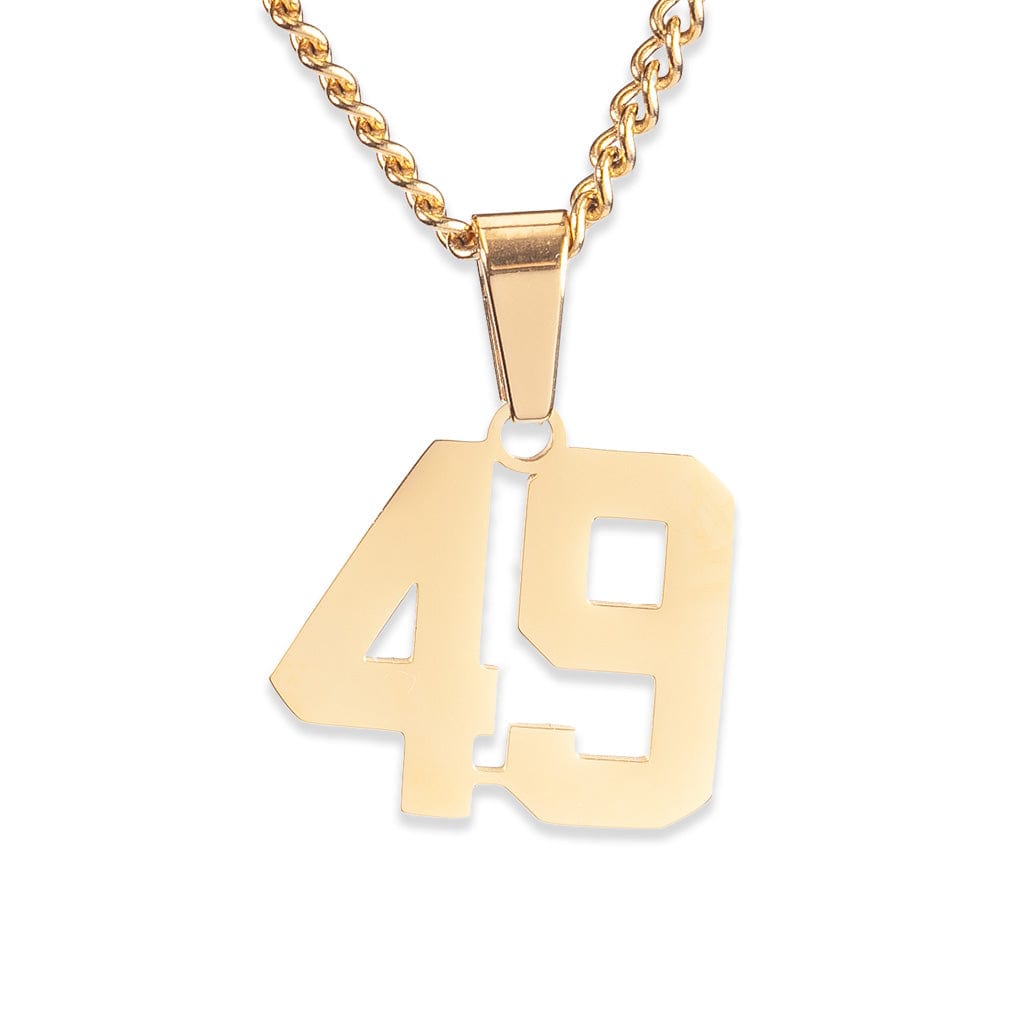 Number Pendant Necklace - Gold
