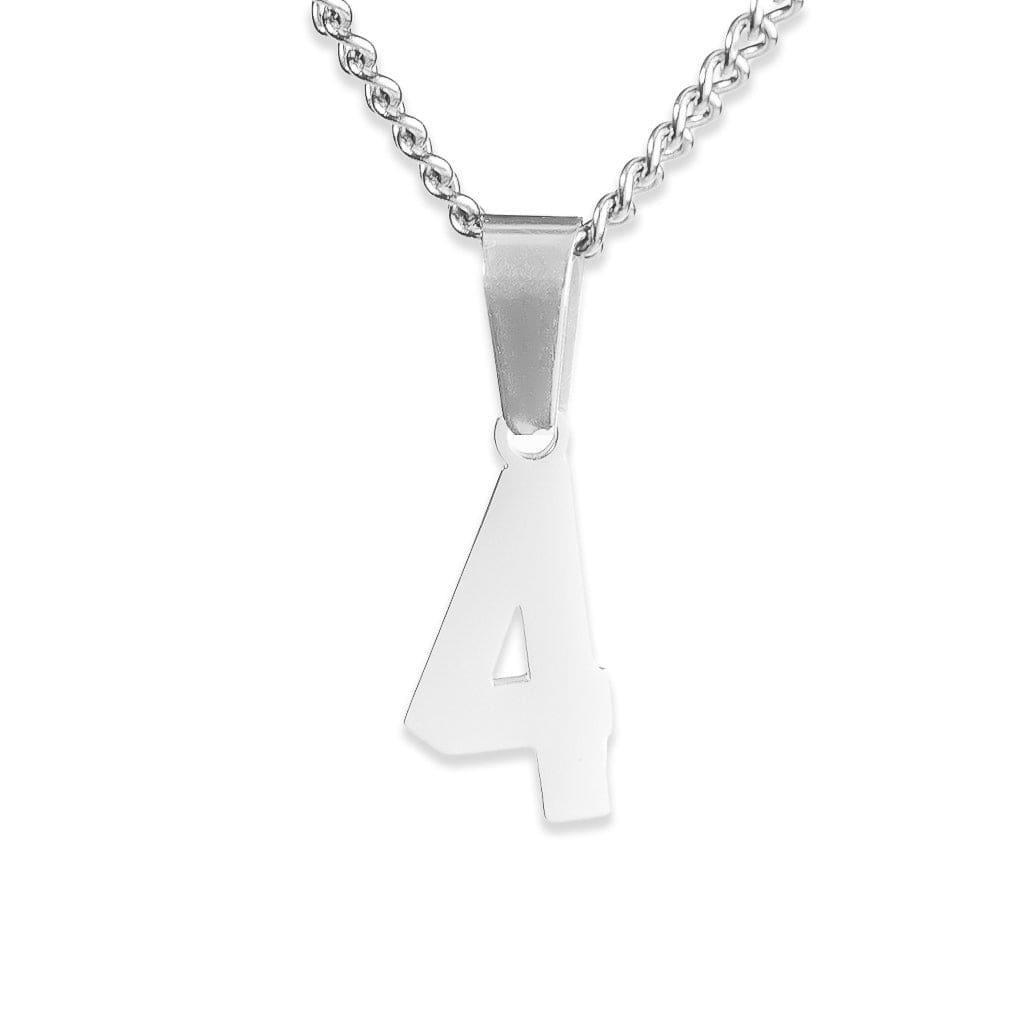 Number Pendant Necklace - Silver