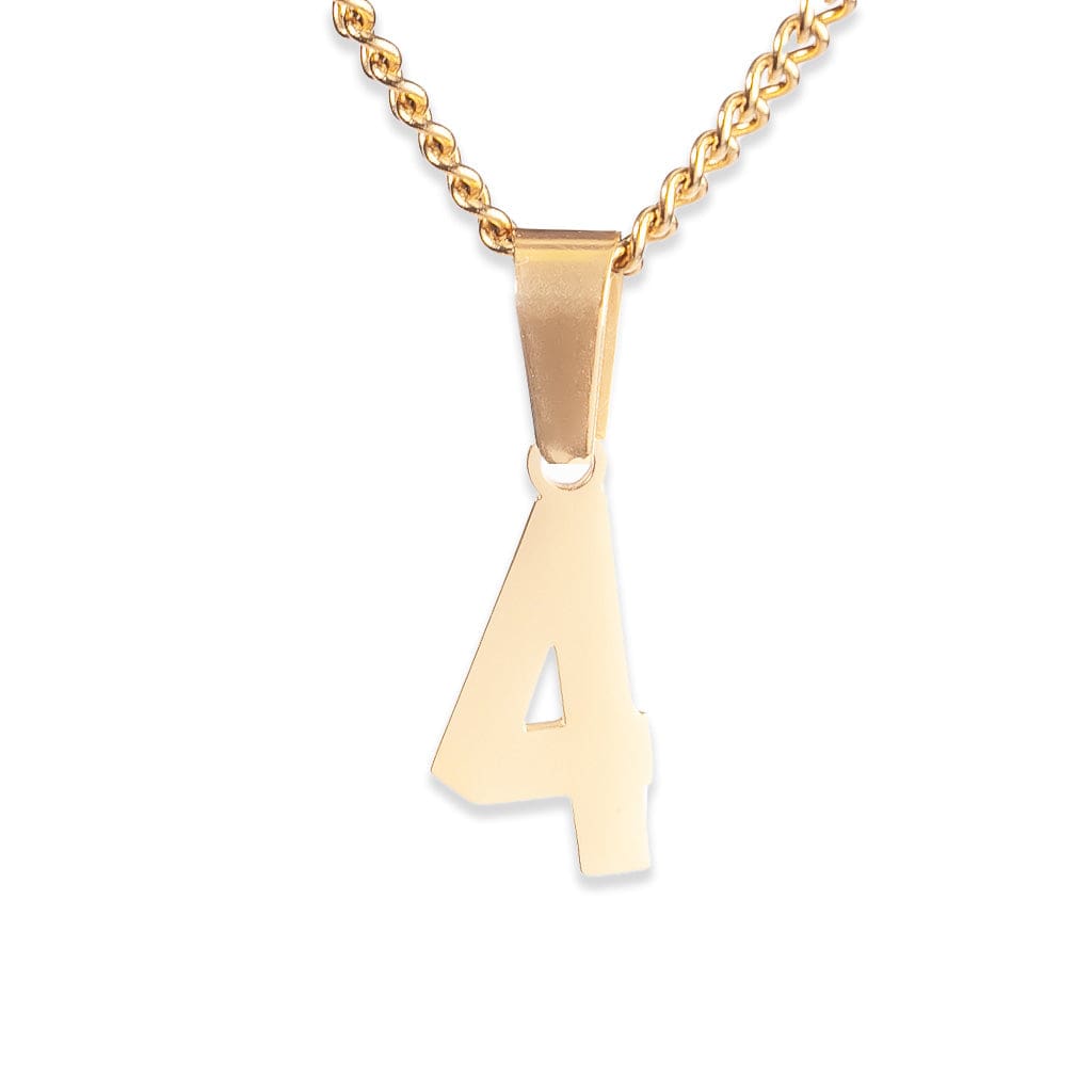 Number Pendant Necklace - Gold