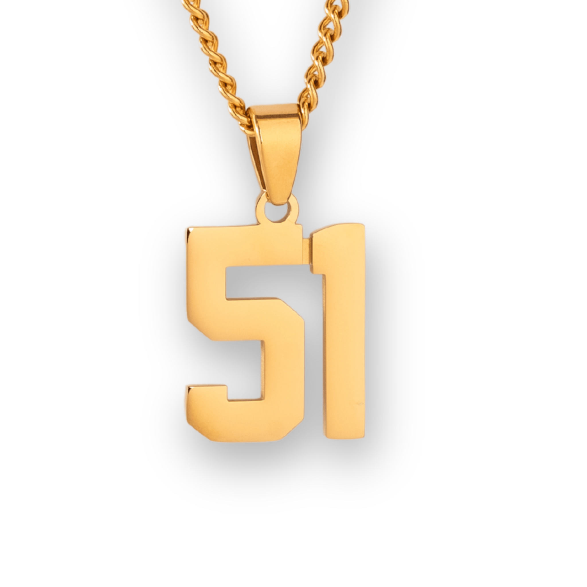 Number Pendant Necklace - Gold