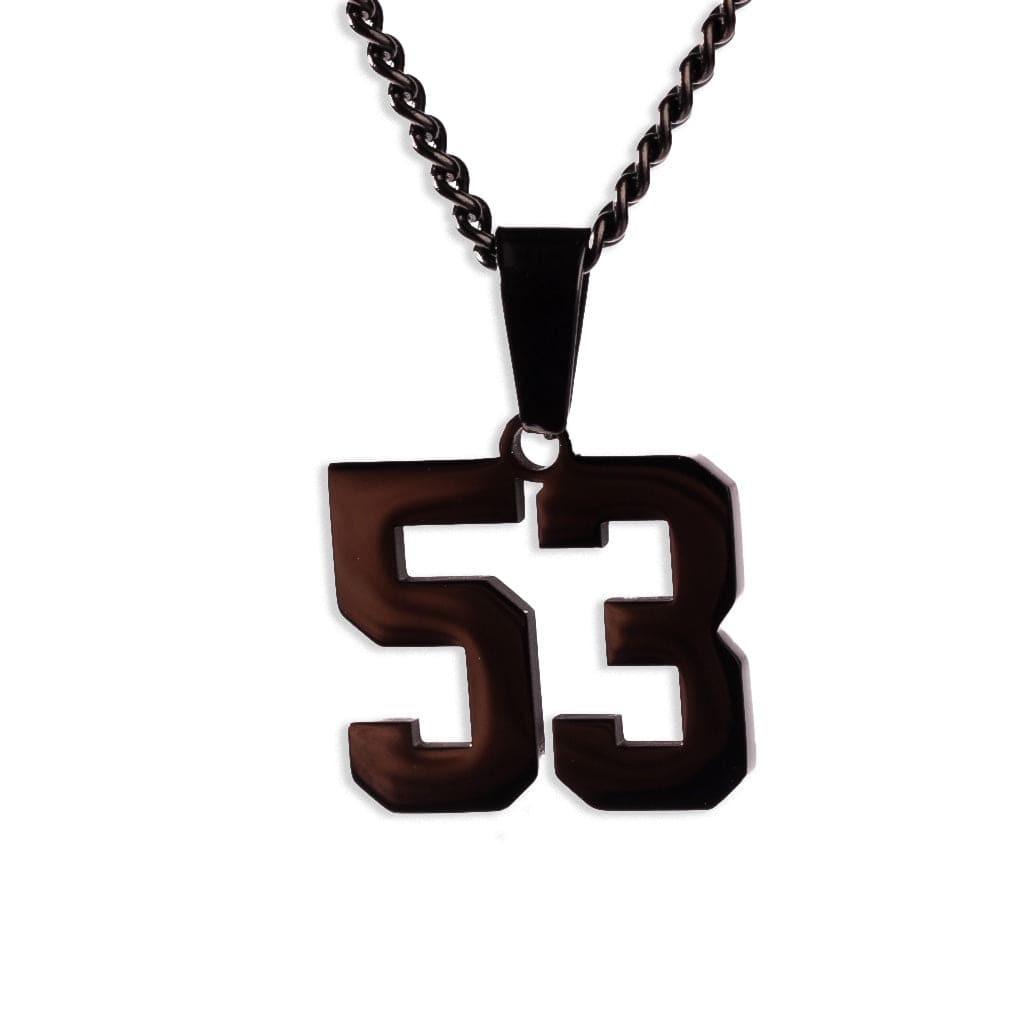Number Pendant Necklace - Black