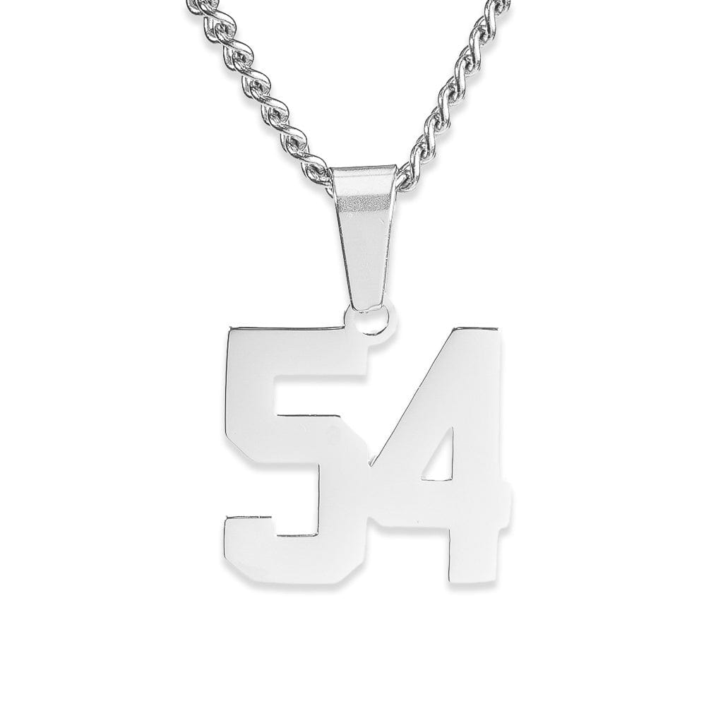 Number Pendant Necklace - Silver