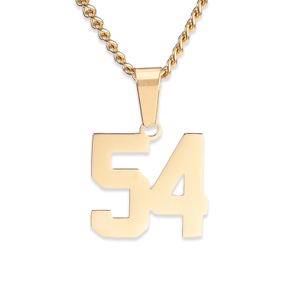 Number Pendant Necklace - Gold