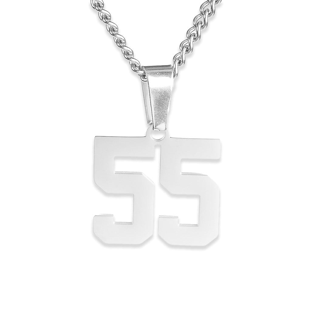 Number Pendant Necklace - Silver