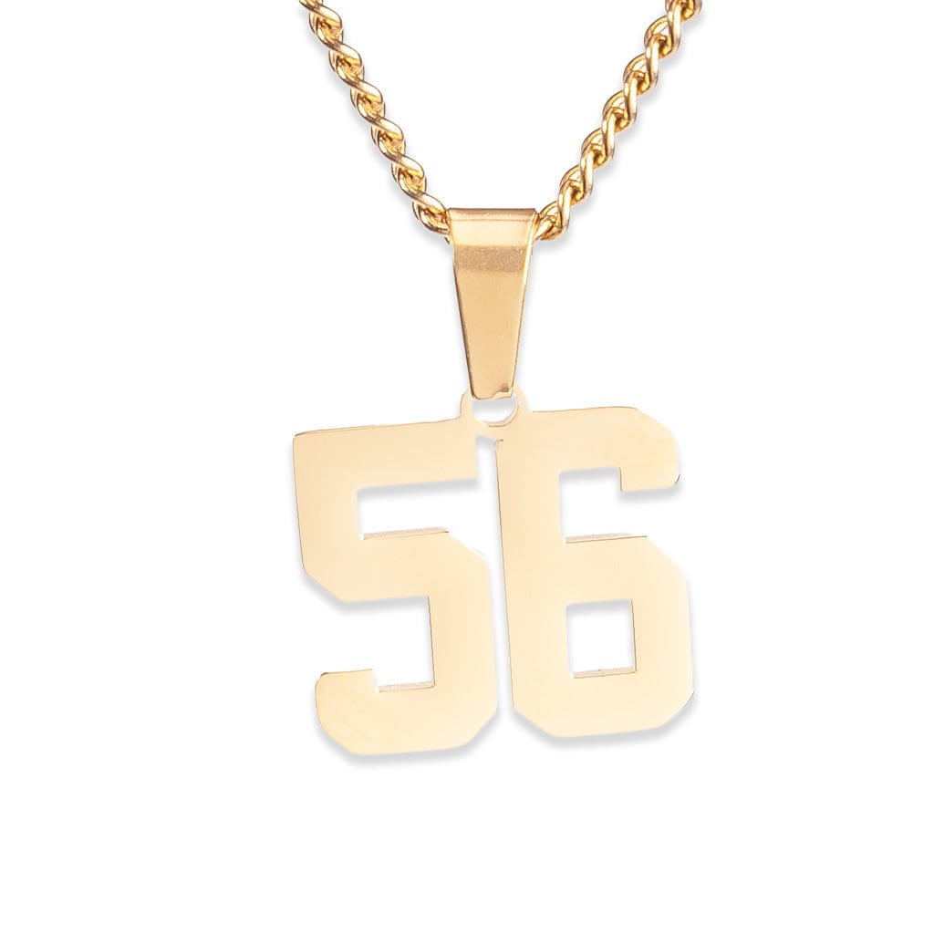 Number Pendant Necklace - Gold