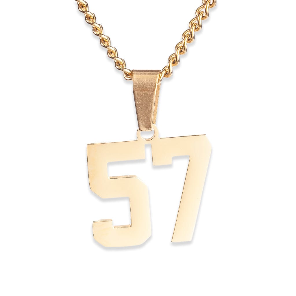 Number Pendant Necklace - Gold