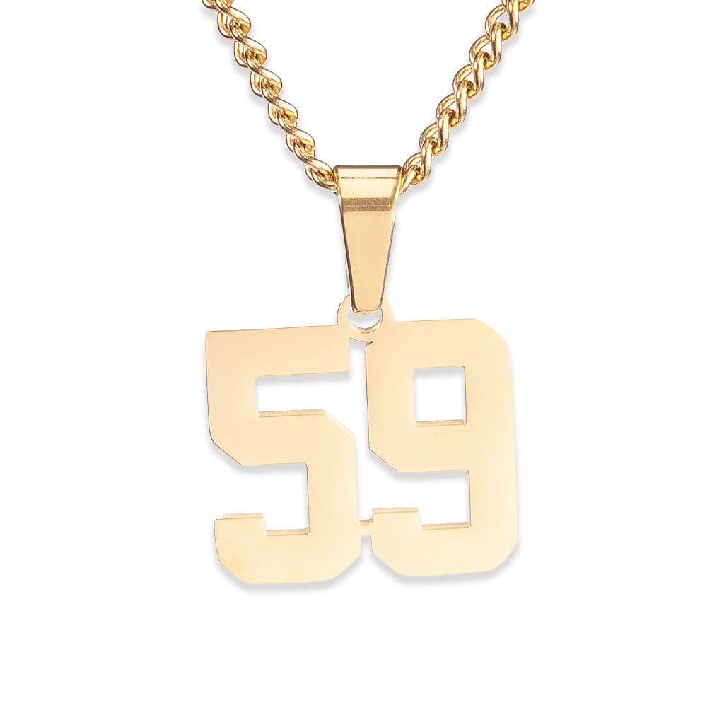 Number Pendant Necklace - Gold