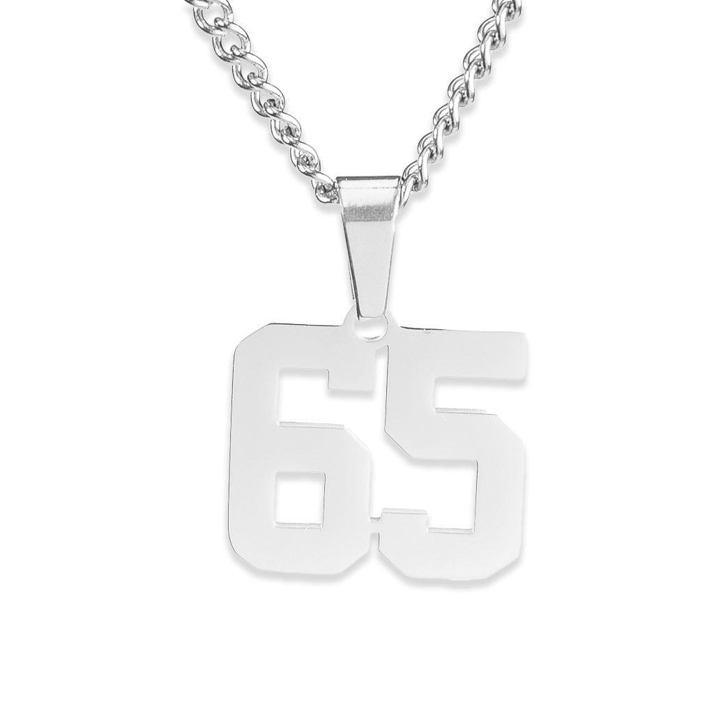 Number Pendant Necklace - Silver