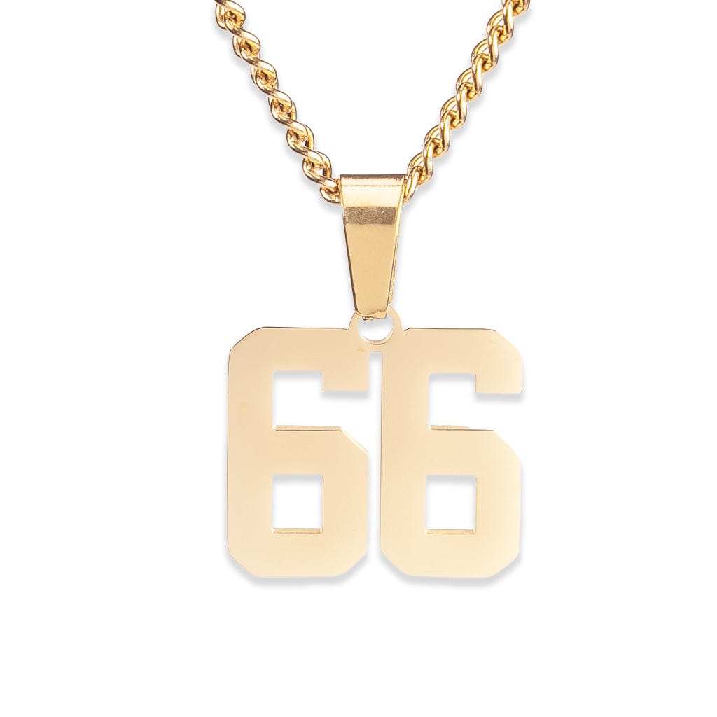 Number Pendant Necklace - Gold