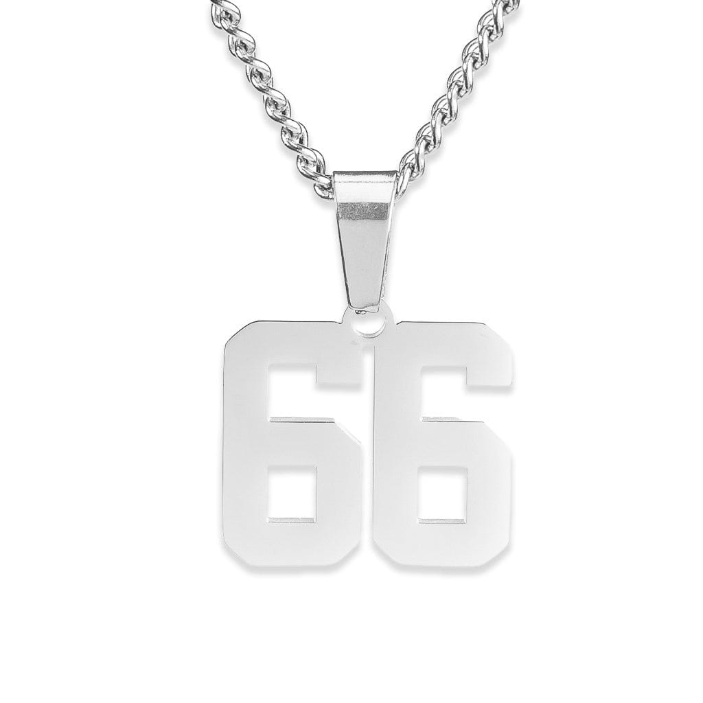 Number Pendant Necklace - Silver
