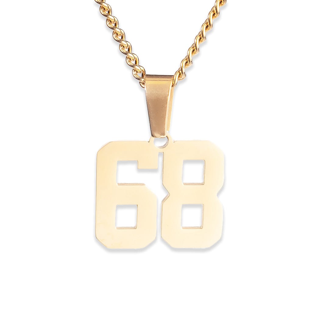 Number Pendant Necklace - Gold