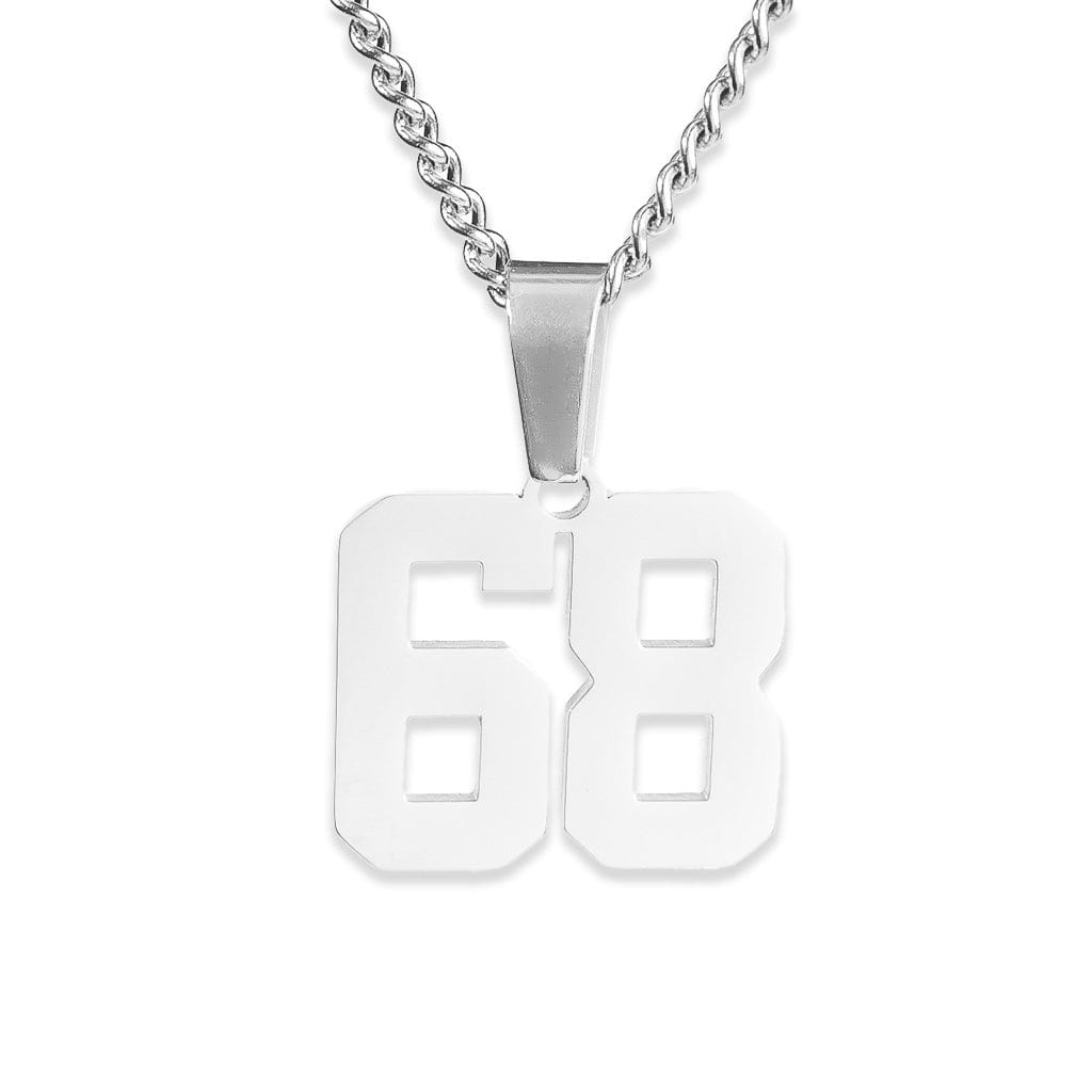 Number Pendant Necklace - Silver