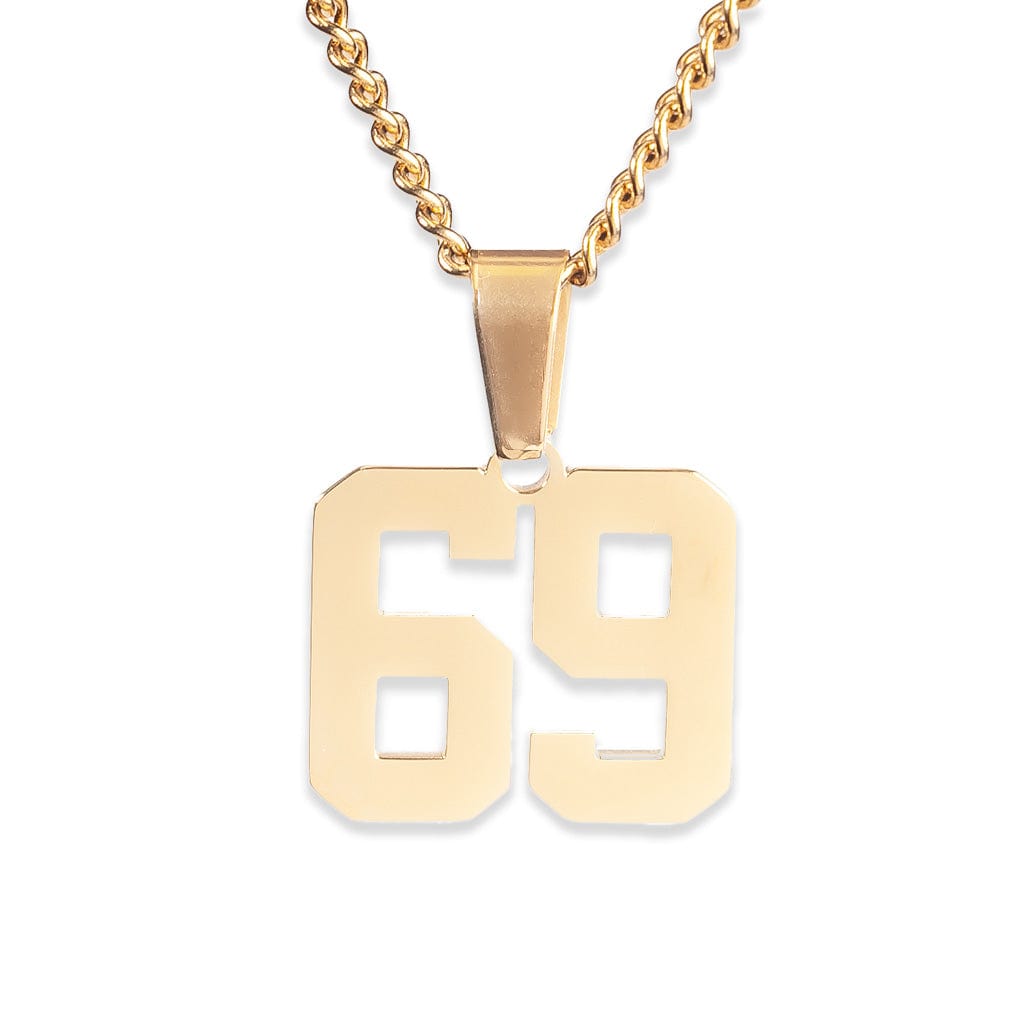 Number Pendant Necklace - Gold