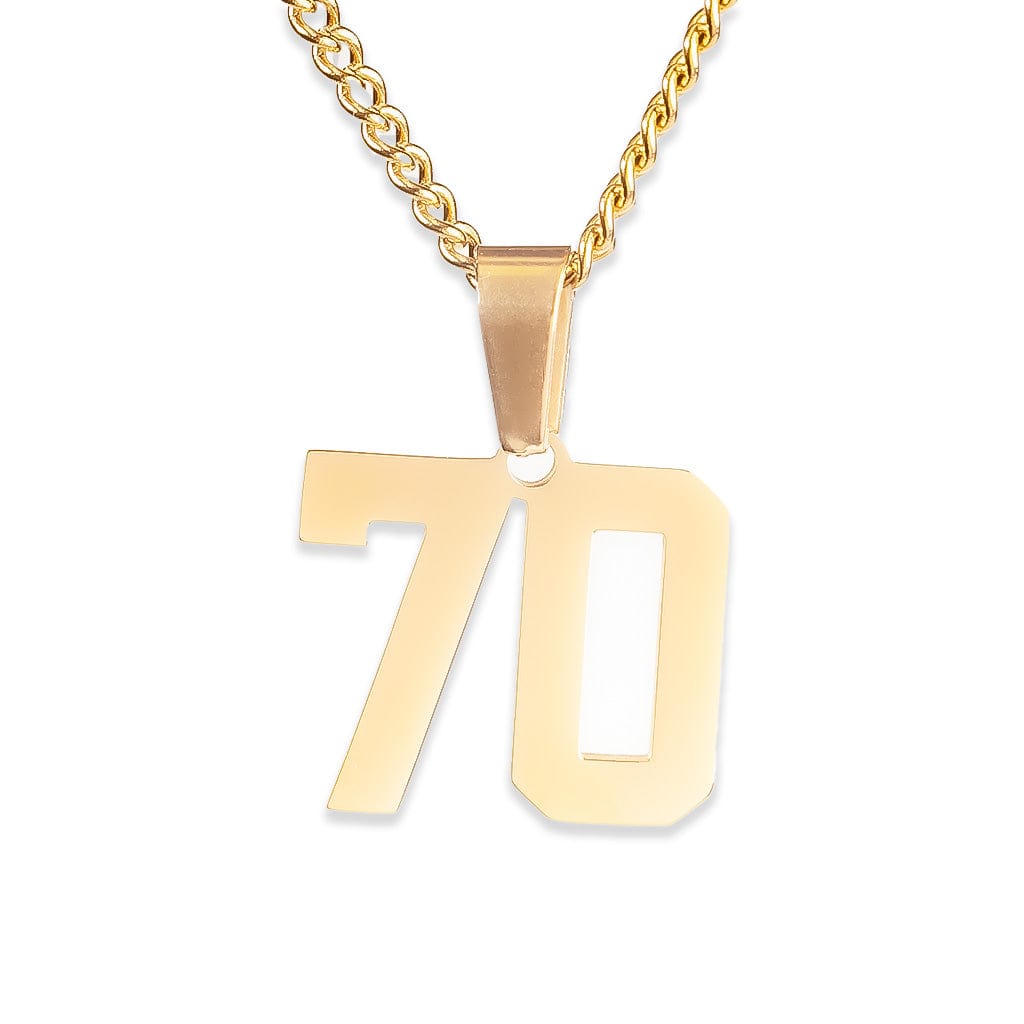 Number Pendant Necklace - Gold
