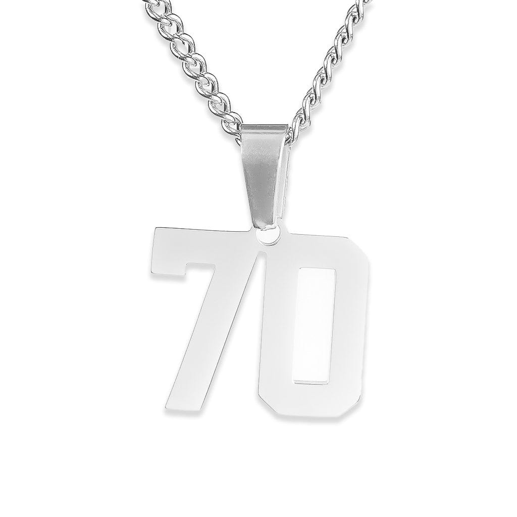 Number Pendant Necklace - Silver