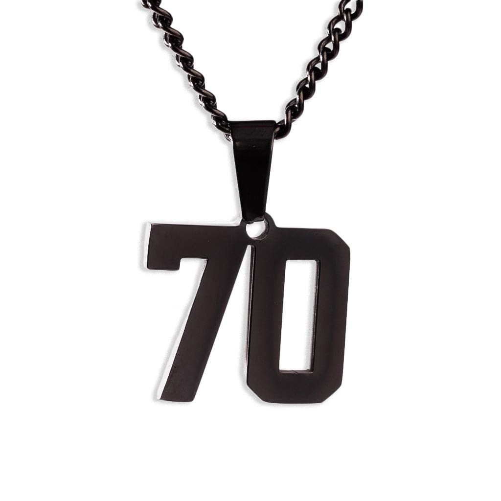 Number Pendant Necklace - Black