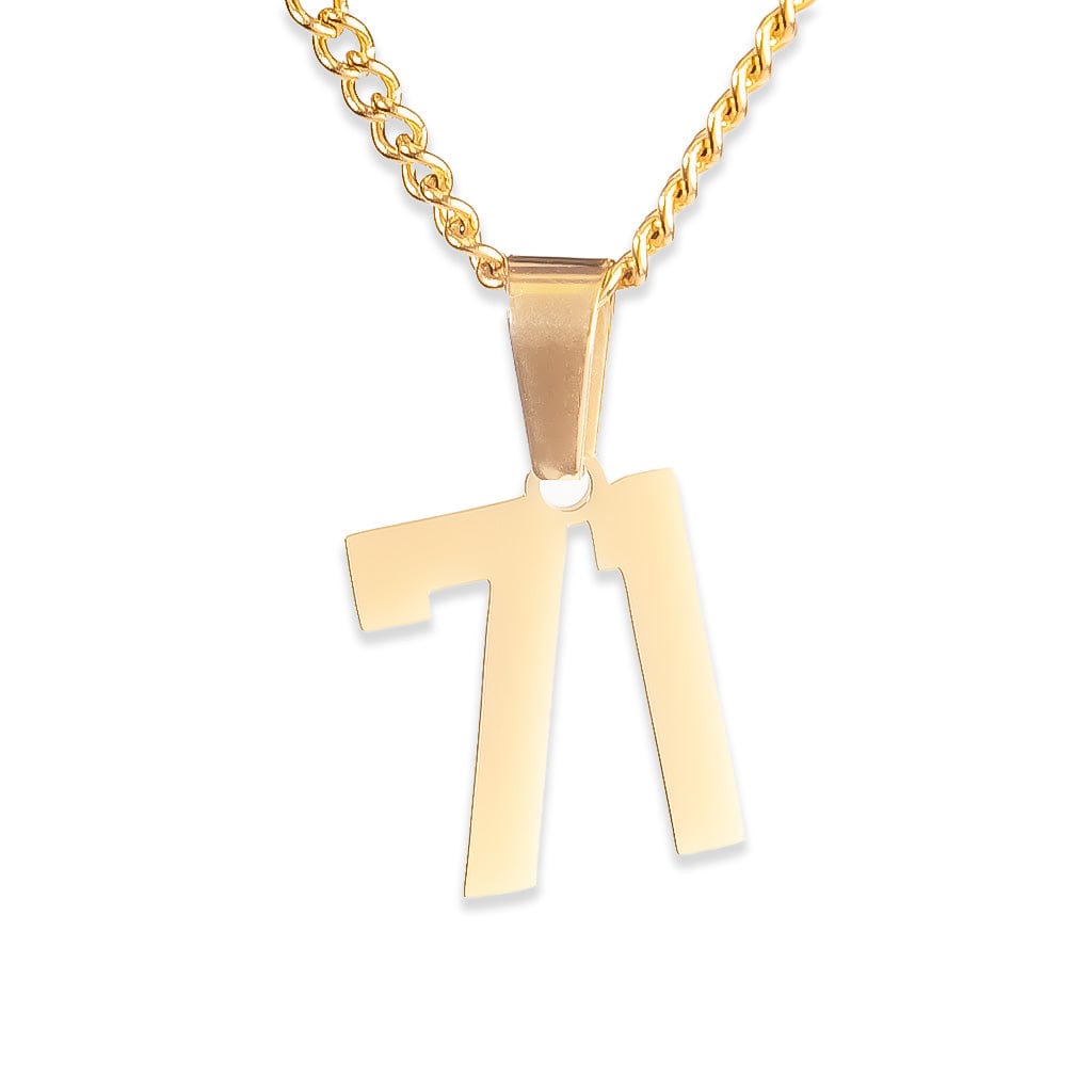 Number Pendant Necklace - Gold