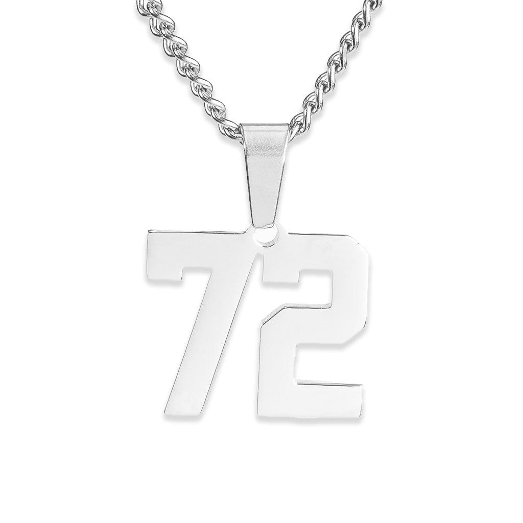 Number Pendant Necklace - Silver