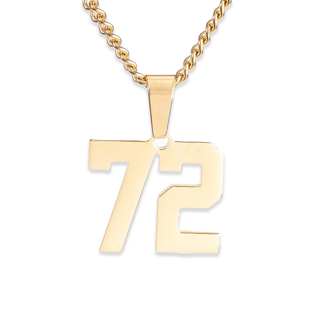 Number Pendant Necklace - Gold