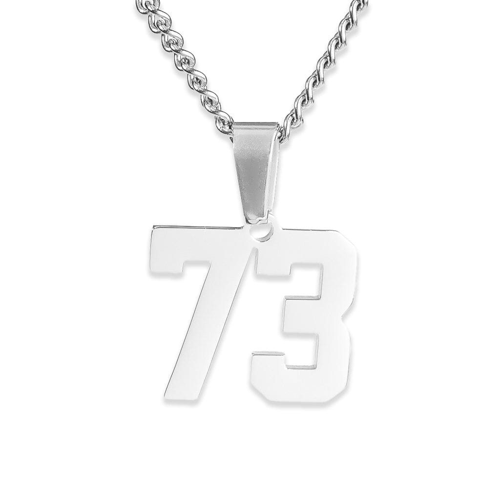 Number Pendant Necklace - Silver