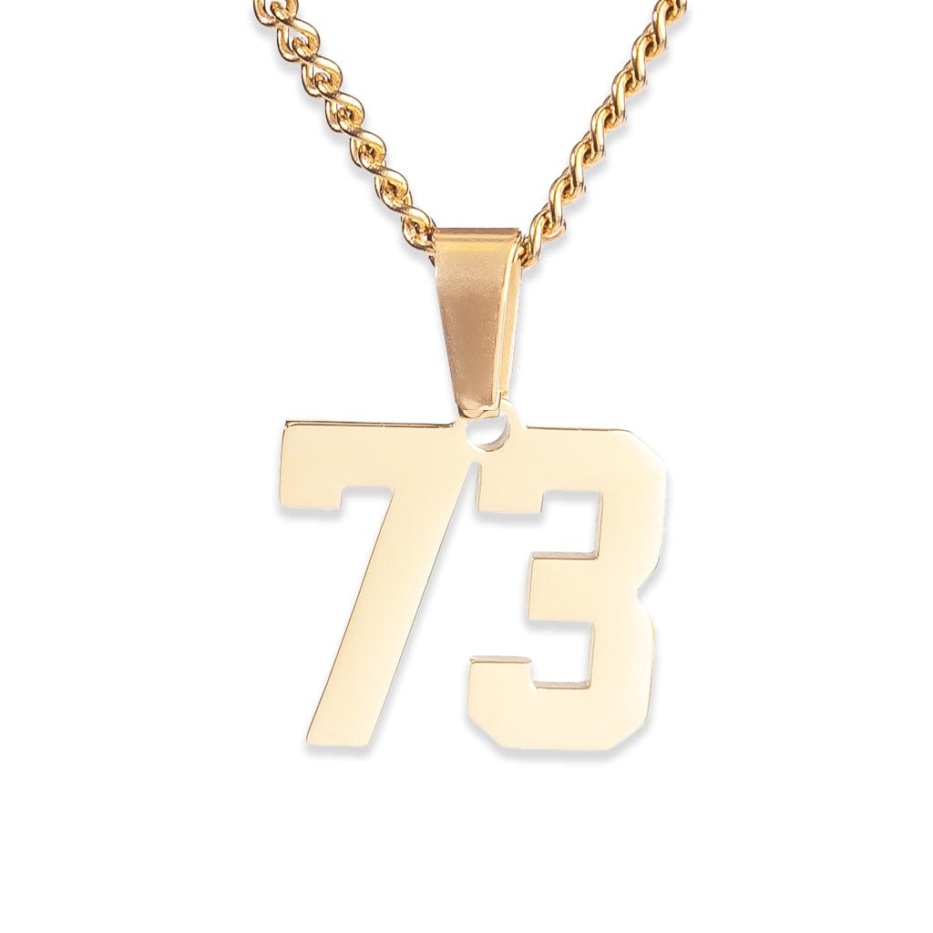 Number Pendant Necklace - Gold