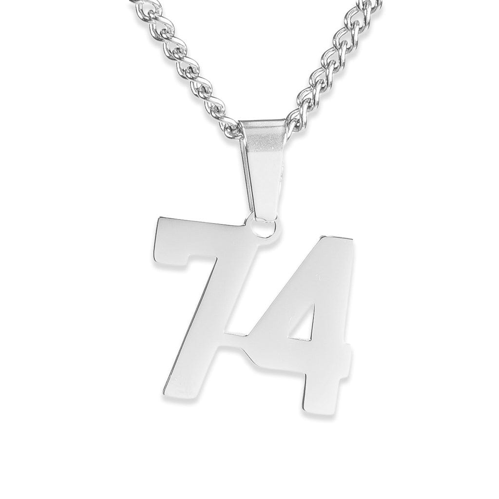 Number Pendant Necklace - Silver