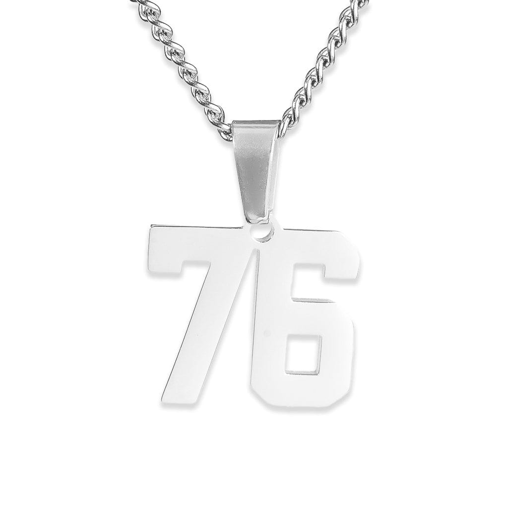 Number Pendant Necklace - Silver